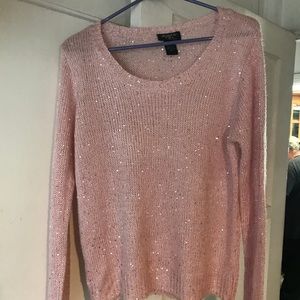Long sleeve lightweight pink sweater